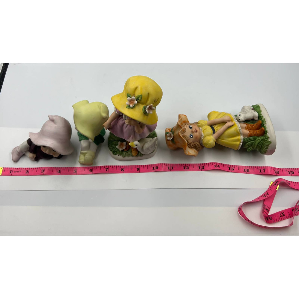Vintage Flower Forest Fairy Lot 4 Ceramic Cottage Core Decor Figurines - Picture 2 of 8
